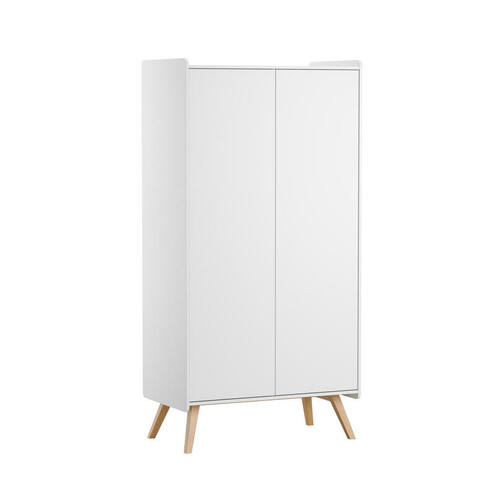 Armoire 2 portes Vintage - Blanc/chêne - VOX