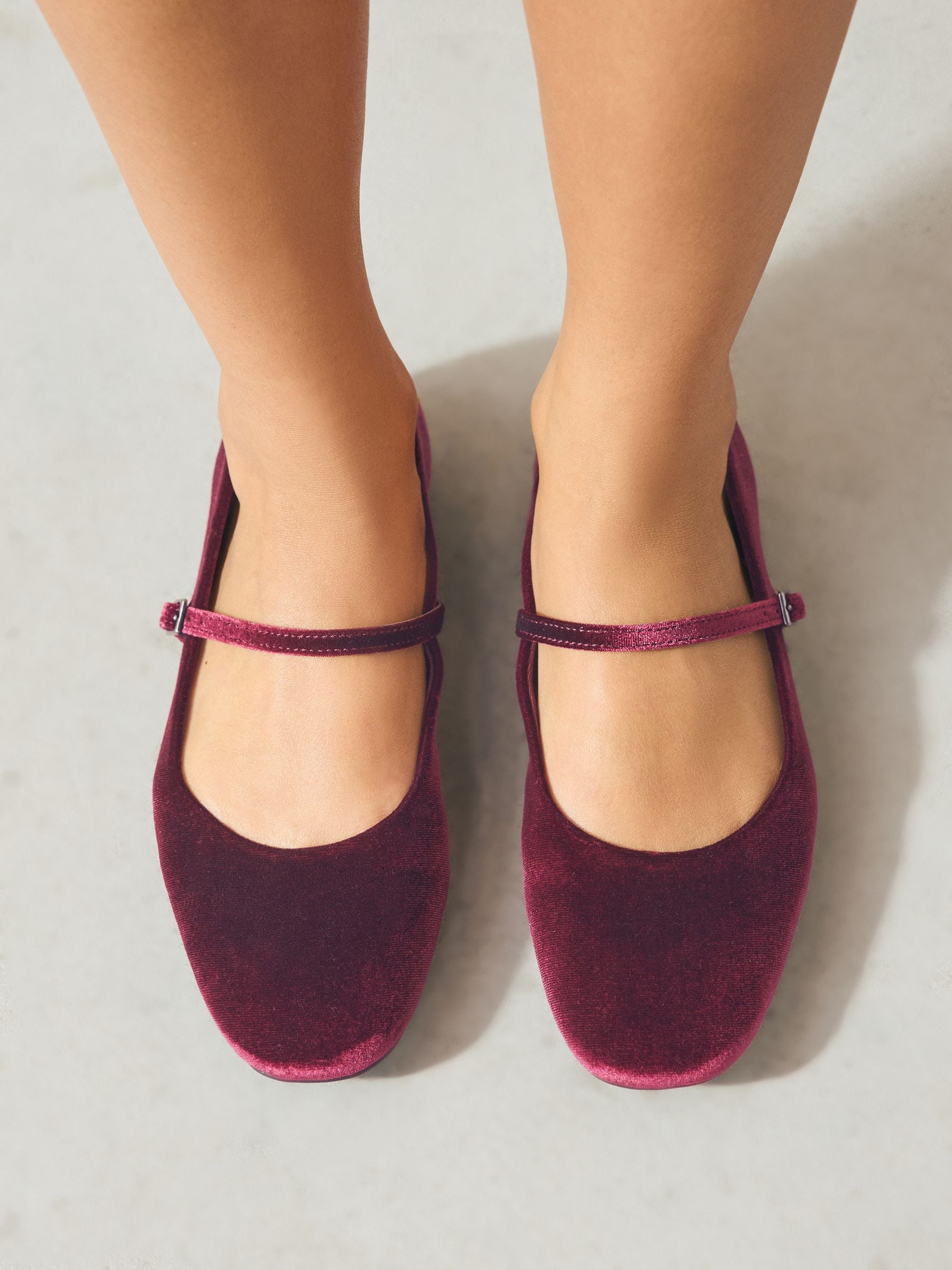 Bordeauxrood - Forever Comfort® Mary Jane-schoenen met vierkante neus