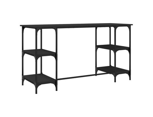 VIDAXL - Bureau noir 140x50x75 cm métal et bois d'ingénierie