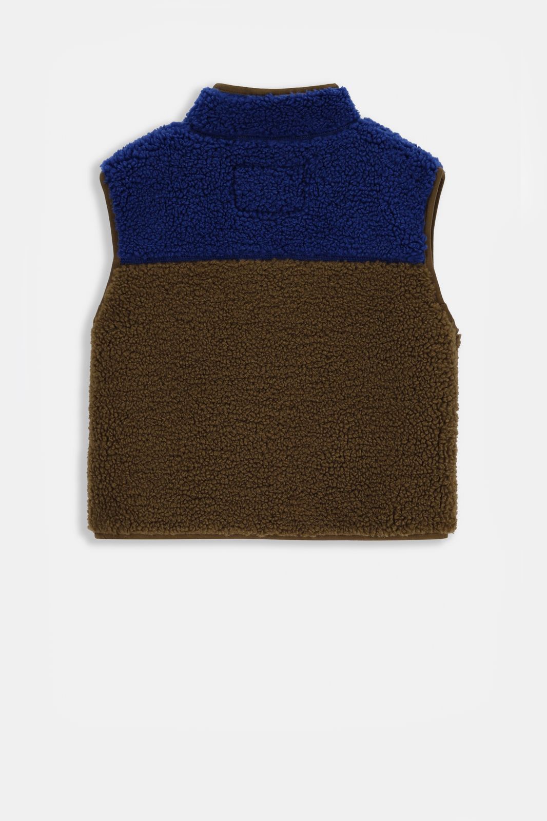Colourblock teddy gilet