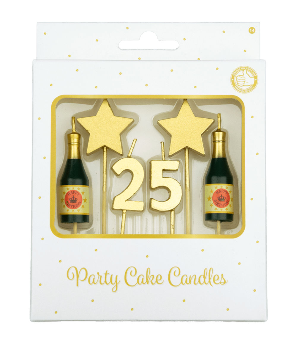 Kaarsjes 25 Jaar Champagne 17,5cm