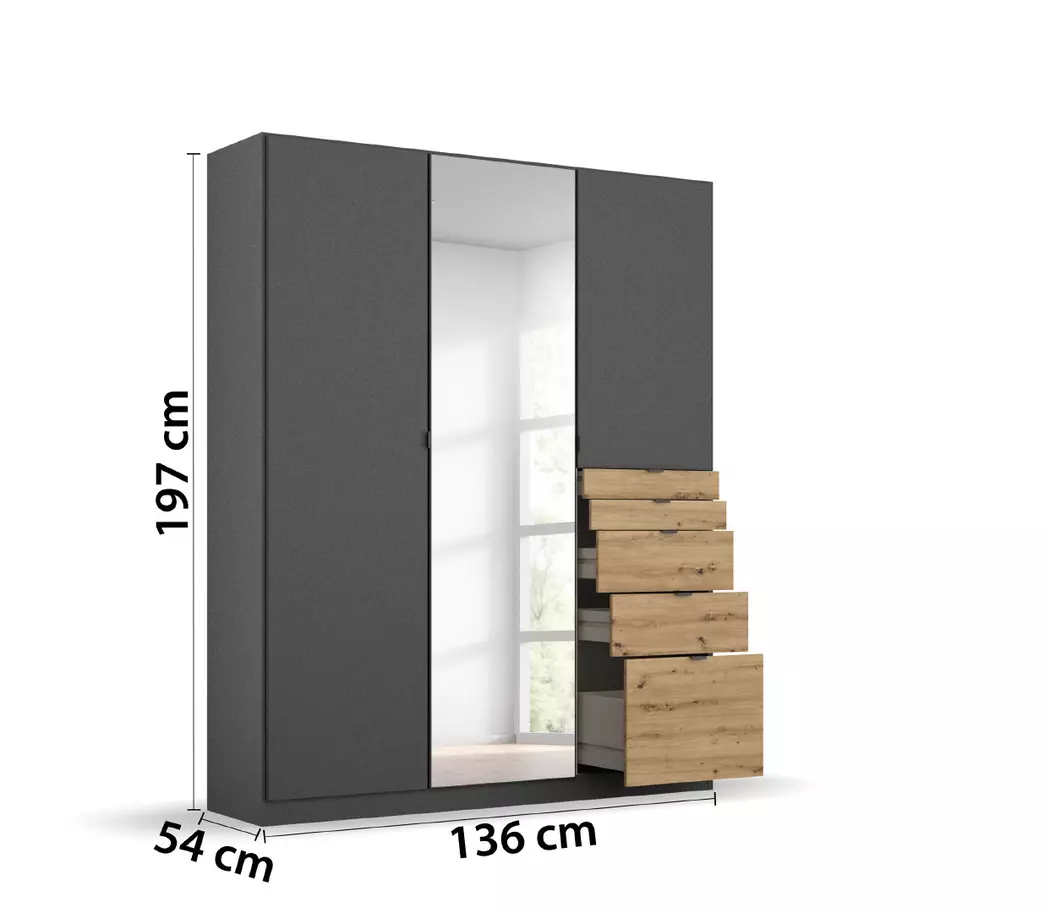 Kleiderschrank Ontario 136 x 197 cm