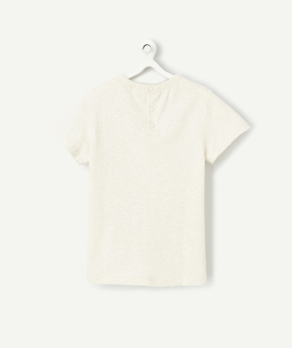 T-SHIRT ÉVOLUTIF À MANCHES COURTES BÉBÉ GARÇON EN COTON ÉCRU