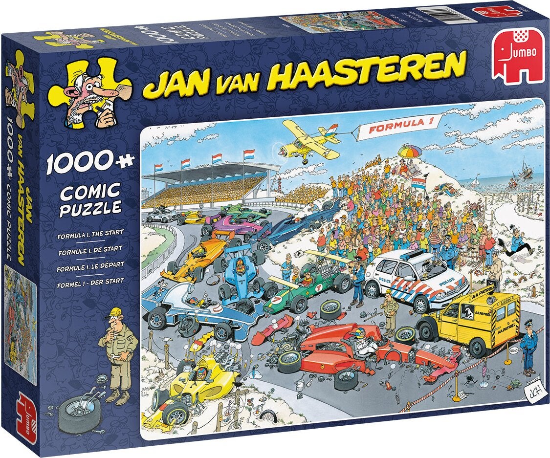 Jumbo puzzel Jan van Haasteren formule 1 68 x 49 cm 1000 stukjes