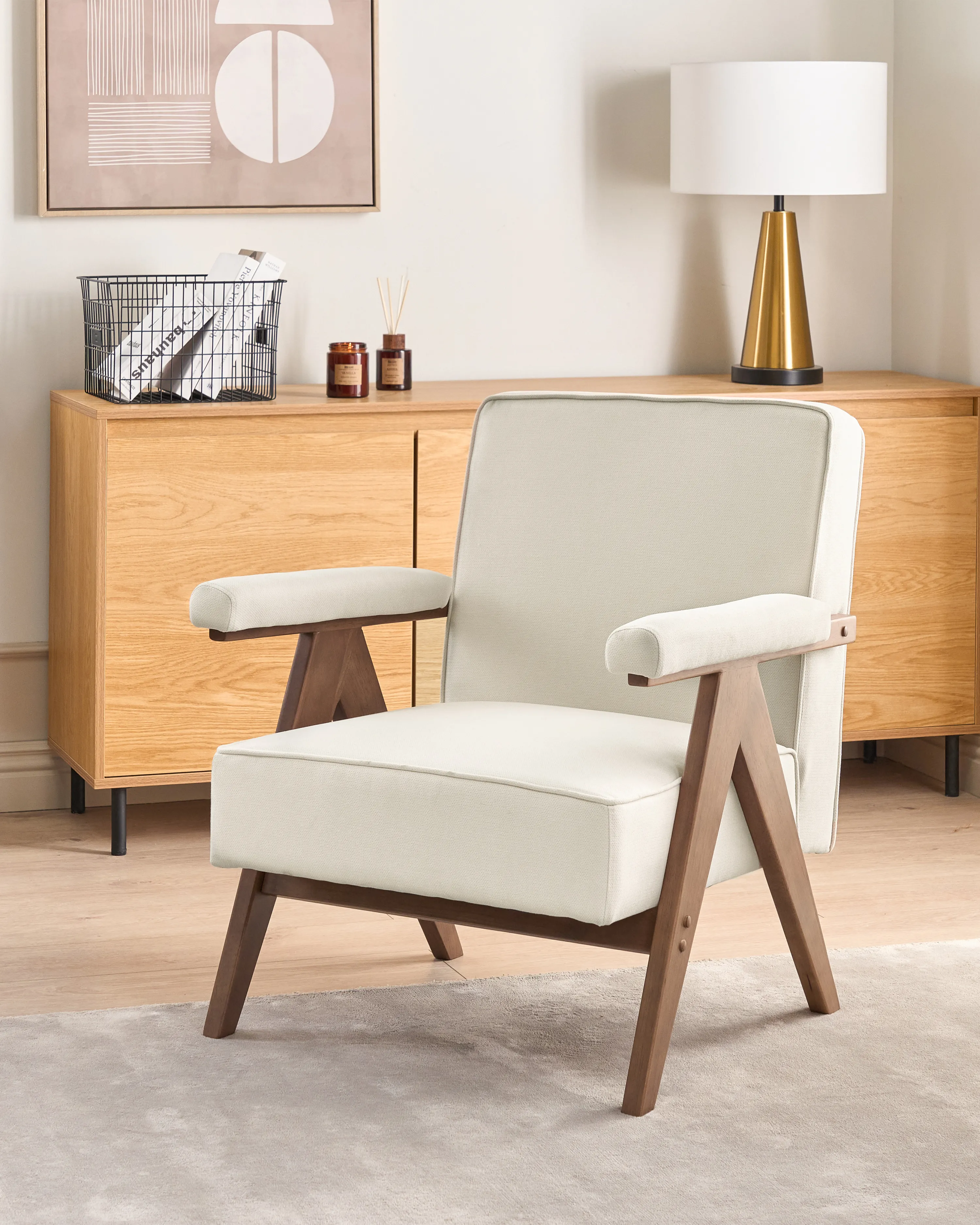 Fauteuil EVJE Stof Lichtbeige