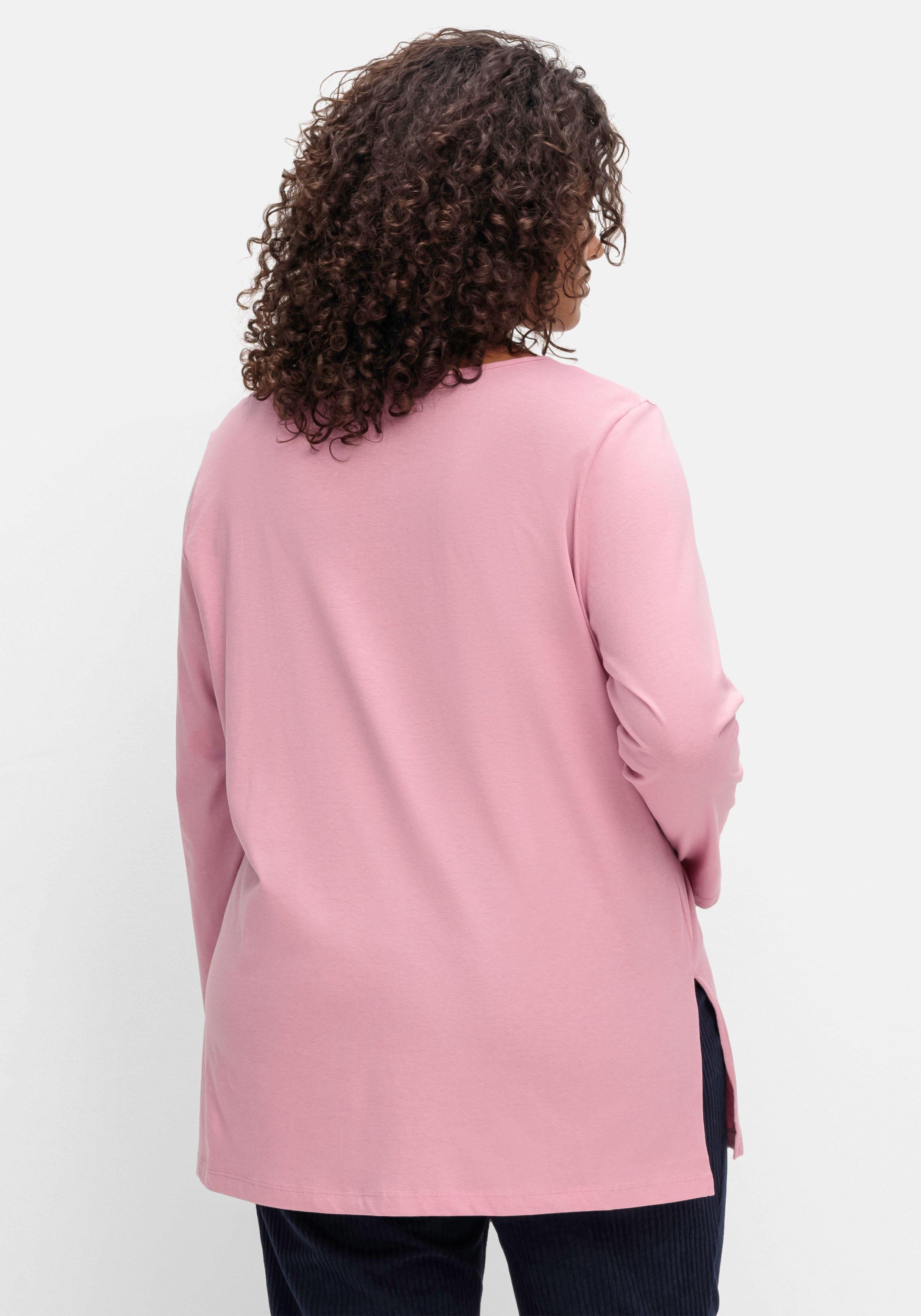 Longshirt mit hohen Seitenschlitzen