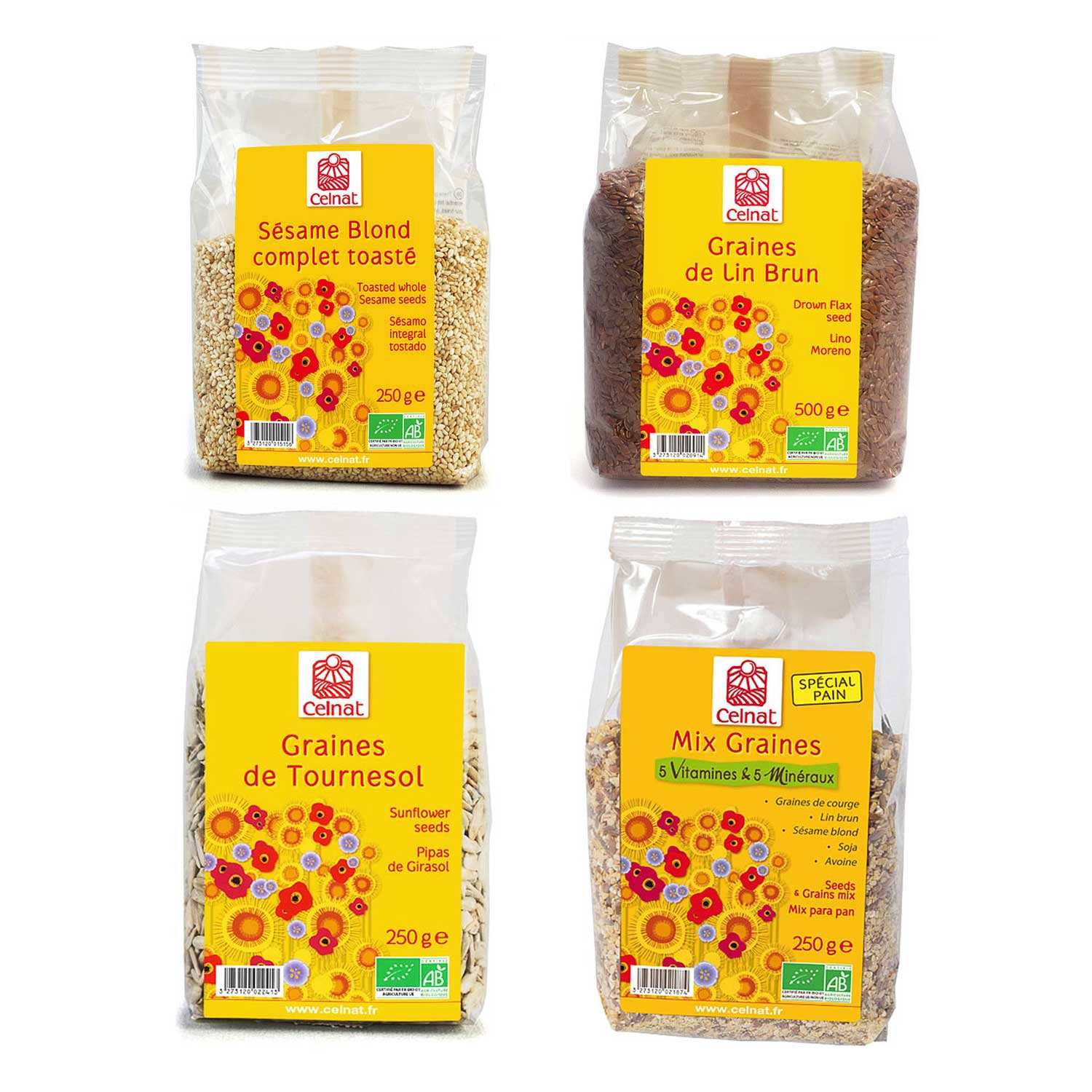 Assortiment de graines pour pain bio