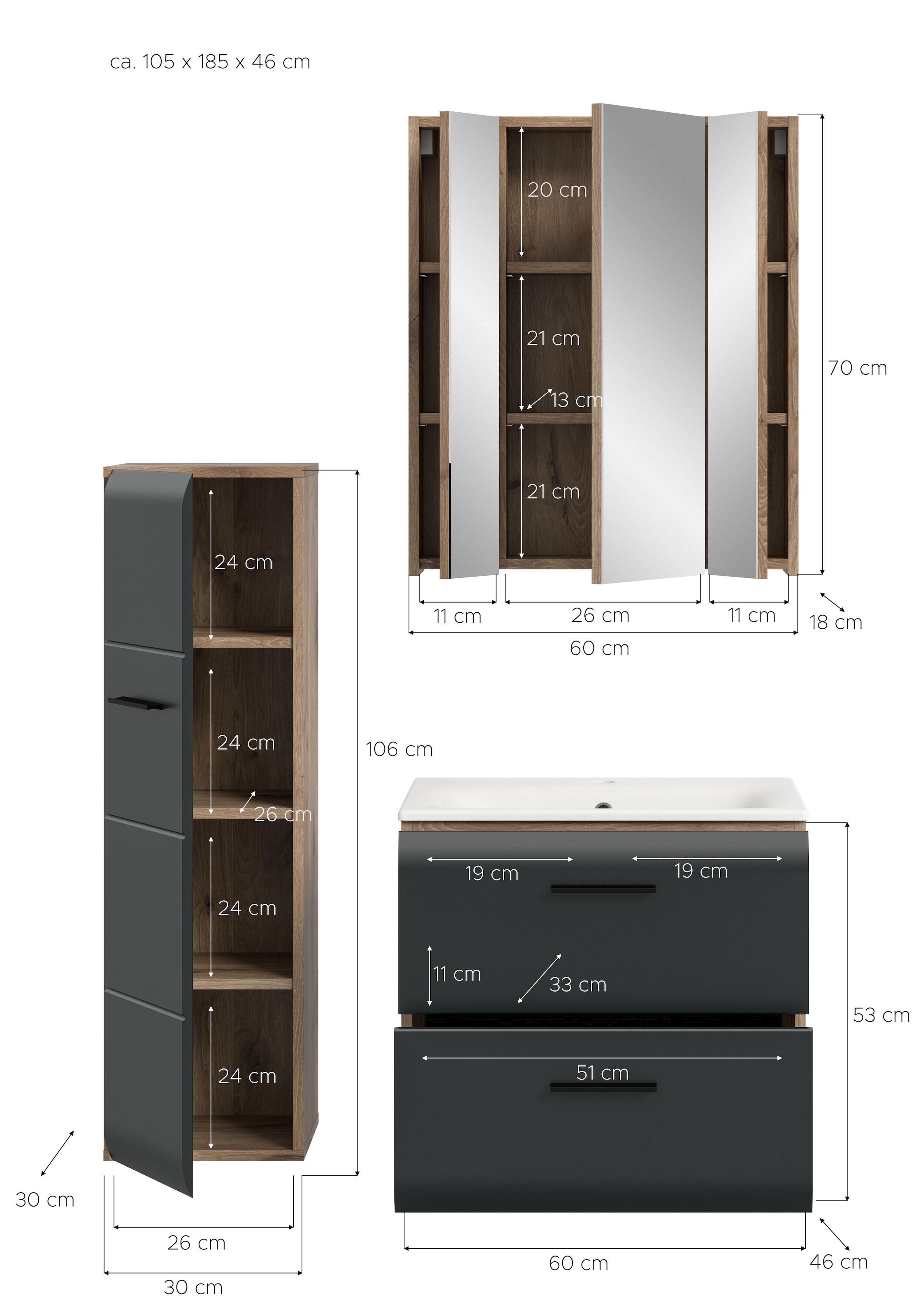 INOSIGN Badezimmer-Set Set, 4 Stk. tlg.