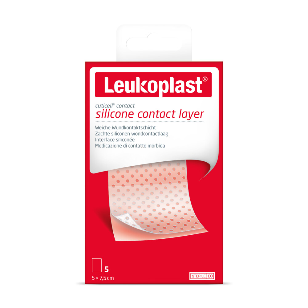 Leukoplast Cuticell® Contact Siliconen Wondcontactlaag 5 cm x 7,5 cm5 stuks