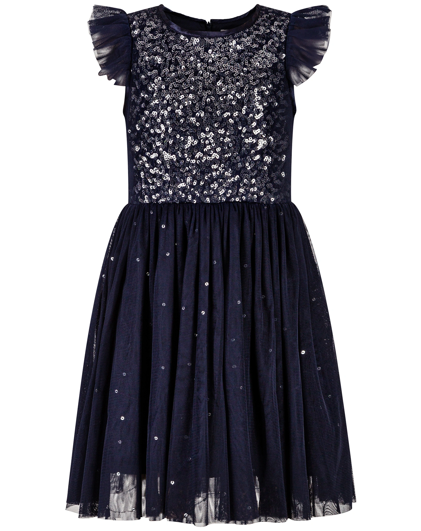 Kleid GLIMMER mit Flügelärmel in navy