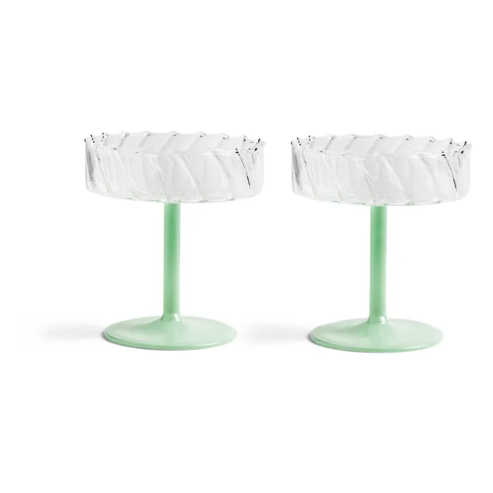 &Klevering Coupes Twirl - Set de 2 | Vert Menthe