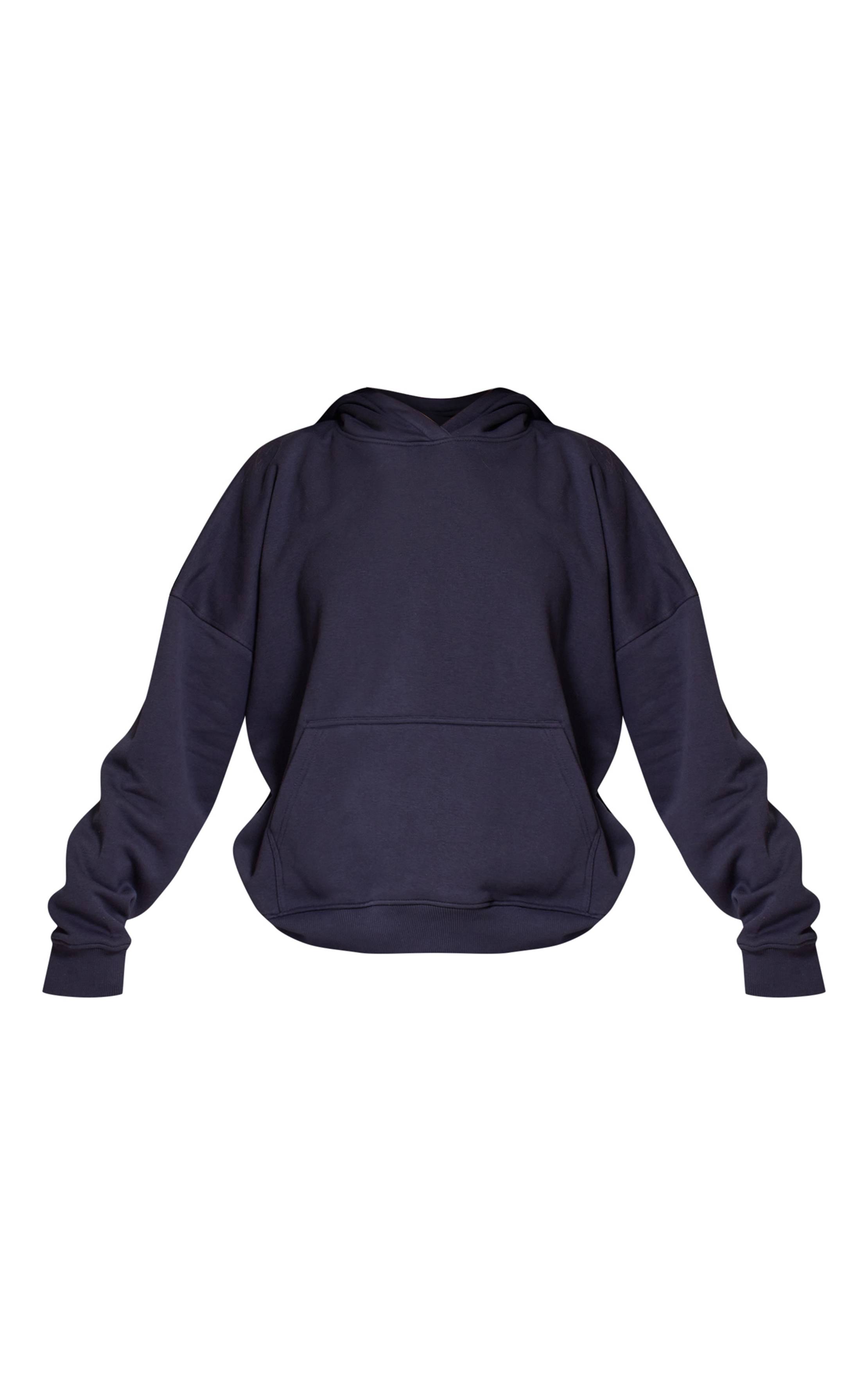 Bleu Marine Sweat À Casynthétiqueche Oversize Prettylittlething Avec Impression Bouffante