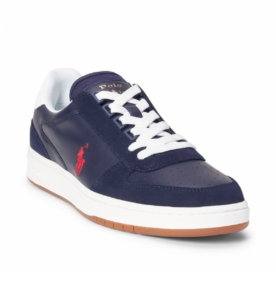 Sapatos curtos de couro azul marinho Ralph Lauren