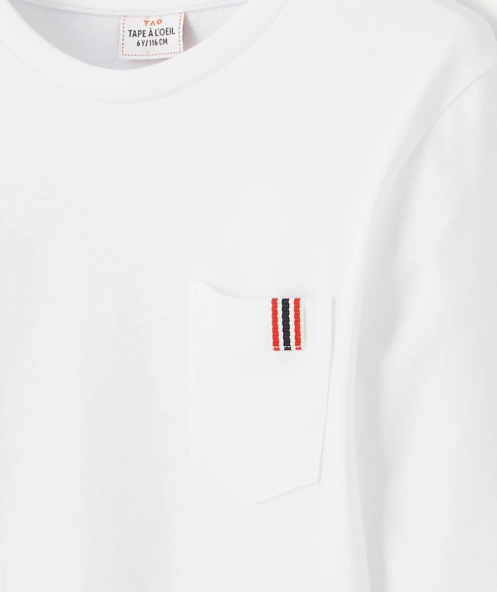 LE T-SHIRT BLANC AVEC POCHE EN COTON BIOLOGIQUE