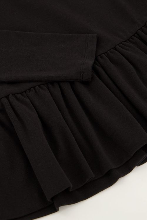 Zwarte peplum top met lange mouwen