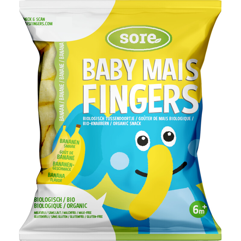 Sore Baby maisfingers banaan 6m+