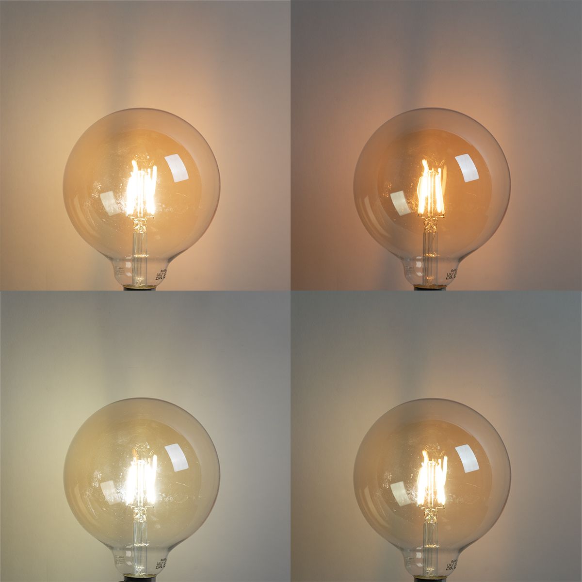 Set van 5 Smart E27 LED lamp G125 goud 4,9W 470 lm 1800-4000K