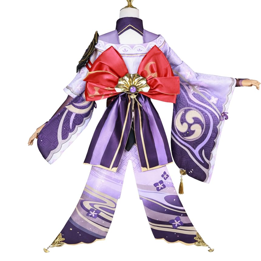 Custaplayu - Genshin Impact Raiden Shogun Cosplay Kostuumset / Pruik / Schoenen