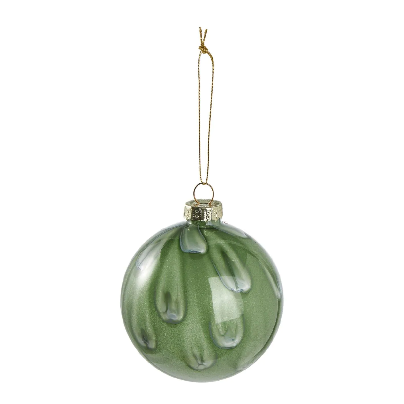 Weihnachtskugel Marmor, grün, 8 cm