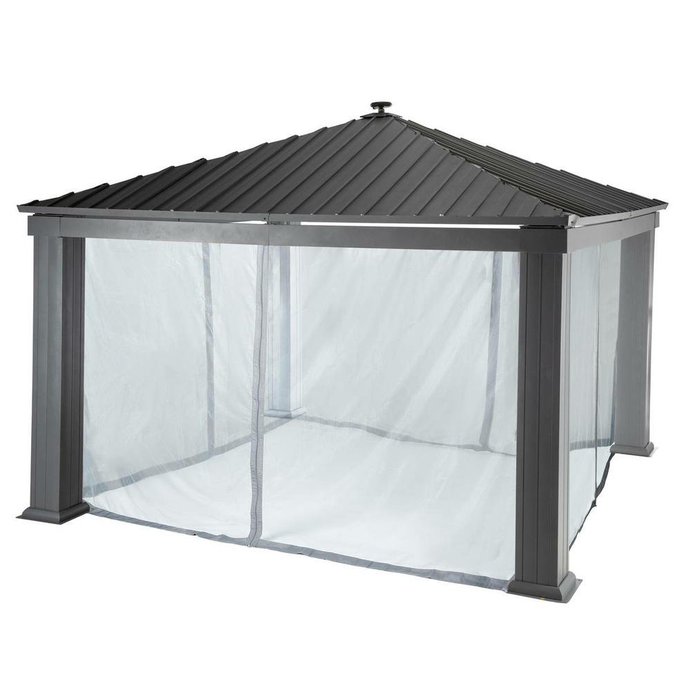 Moustiquaire pour tonnelle patia ardoise (4 rideaux)