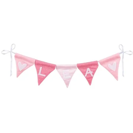 goki Buchstabenwimpelkette rosa, mit 10 Wimpeln
