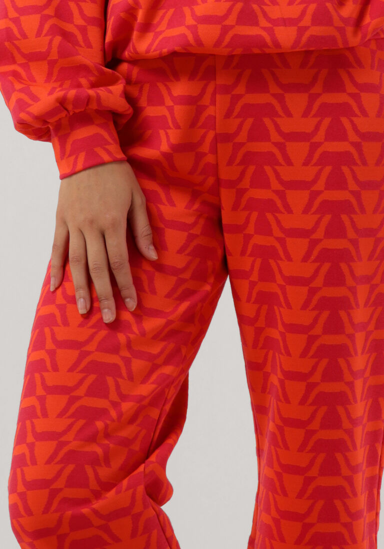 ALIX THE LABEL rode alix the label flared broek ladies knitted two tone bull pants