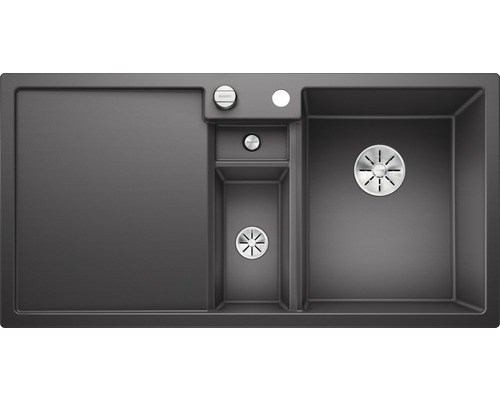 Blanco COLLECTIS 6 S spoelbak, 1000 x 510 mm, rotsgrijs, 523345, kom rechts, met afdruipgedeelte, met bijzetbak