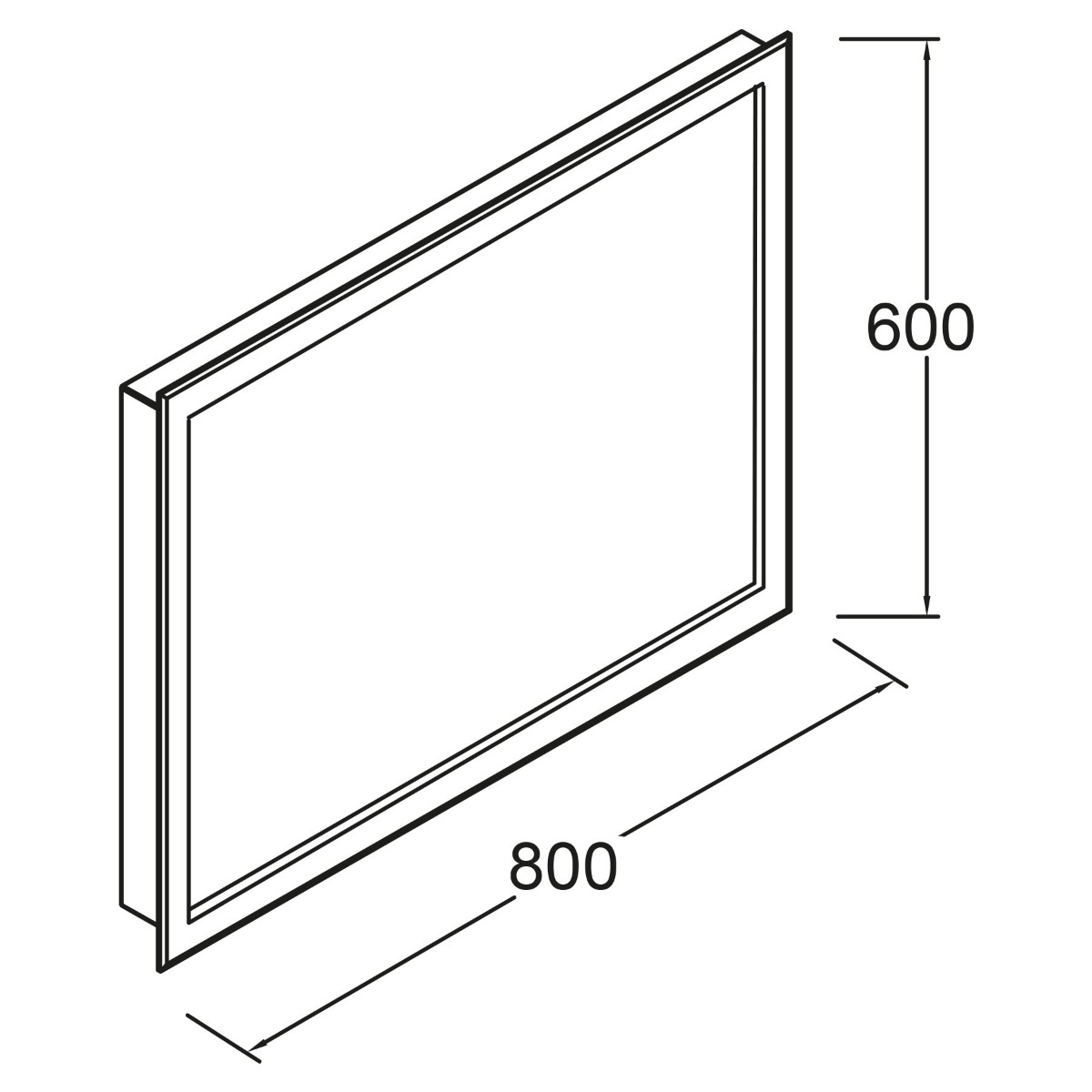 Muebles Amor spiegel met LED-verlichting en zwart frame 60x80cm