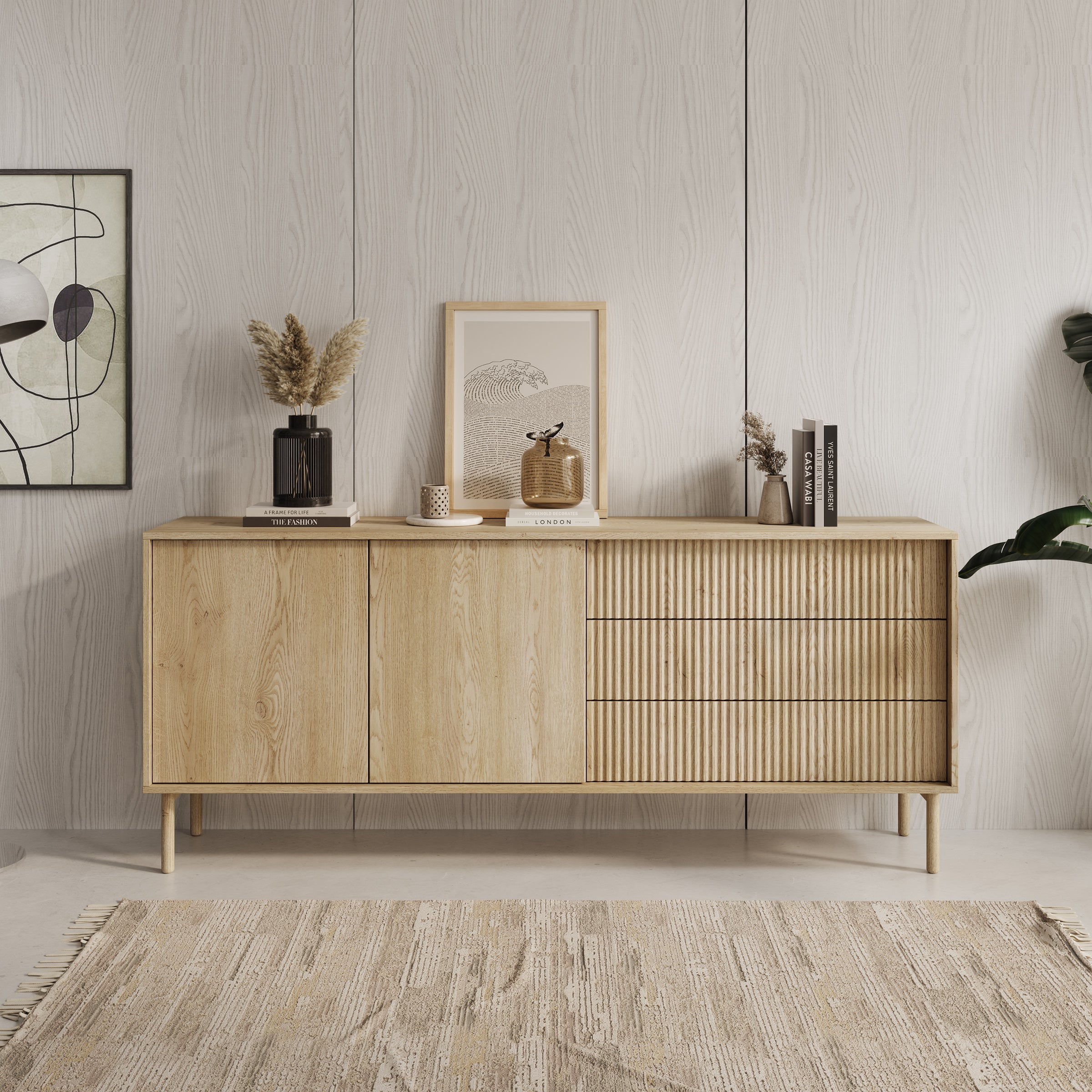 Meubella - Tenerife - Dressoir - Eiken - 187 cm