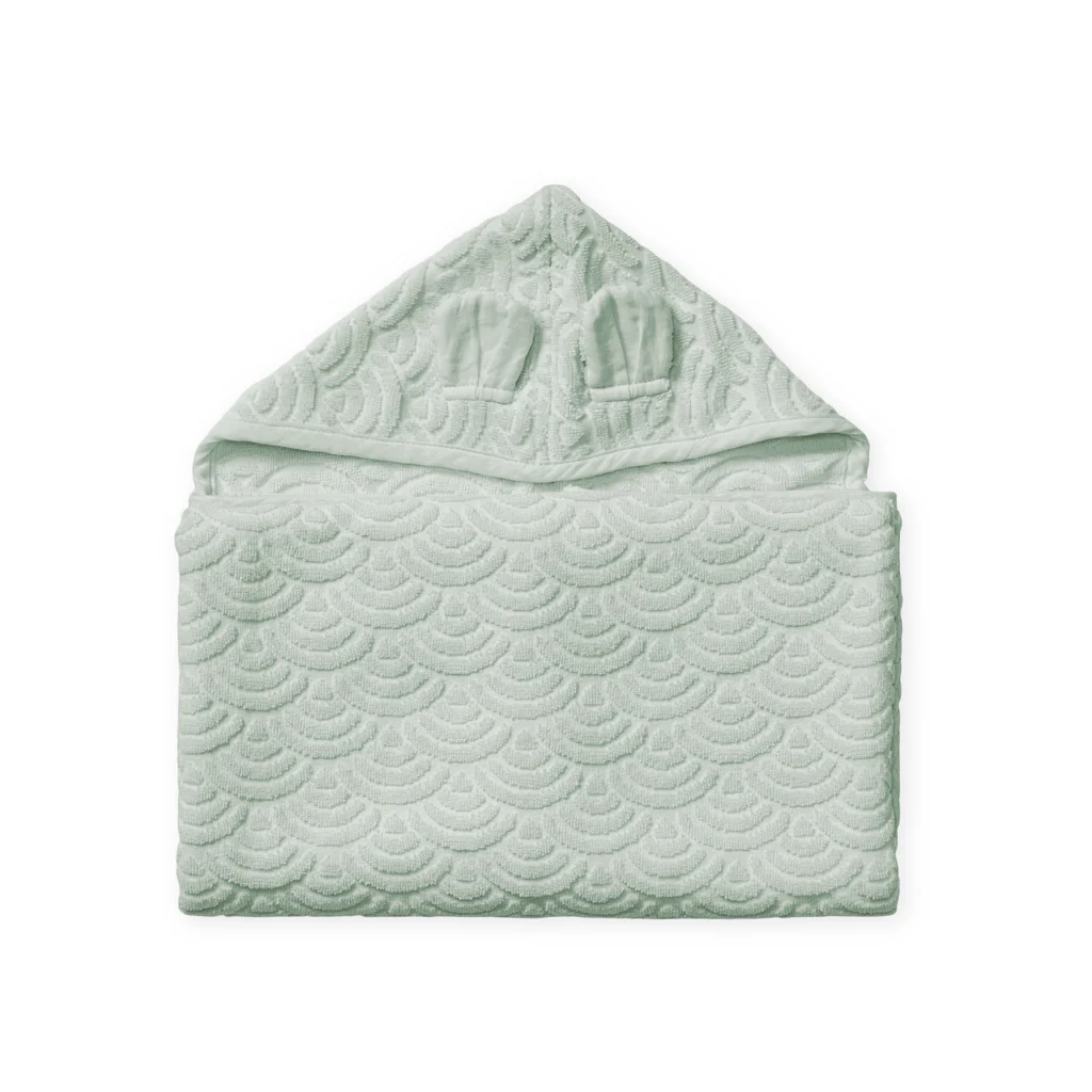 Håndklæde med hætte og ører, Junior - GOTS Dusty Green