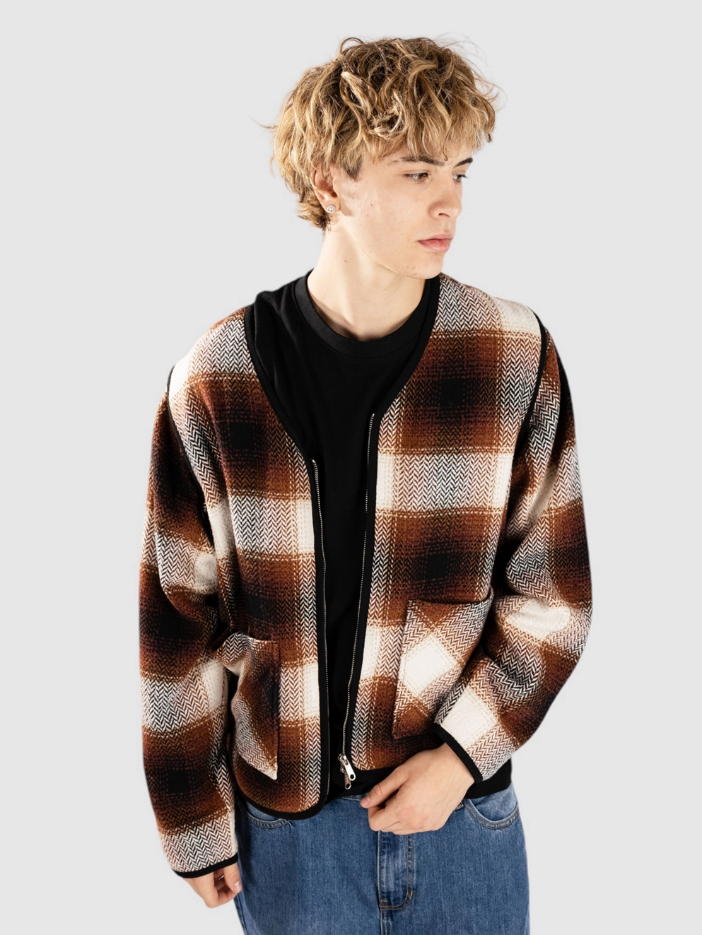 Santa Cruz Assembly Liner Jacket orange/black check