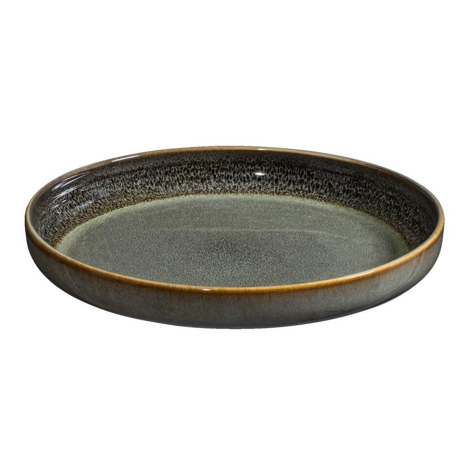 Ontbijtbord Emma - groen - stoneware - Ø22 cm