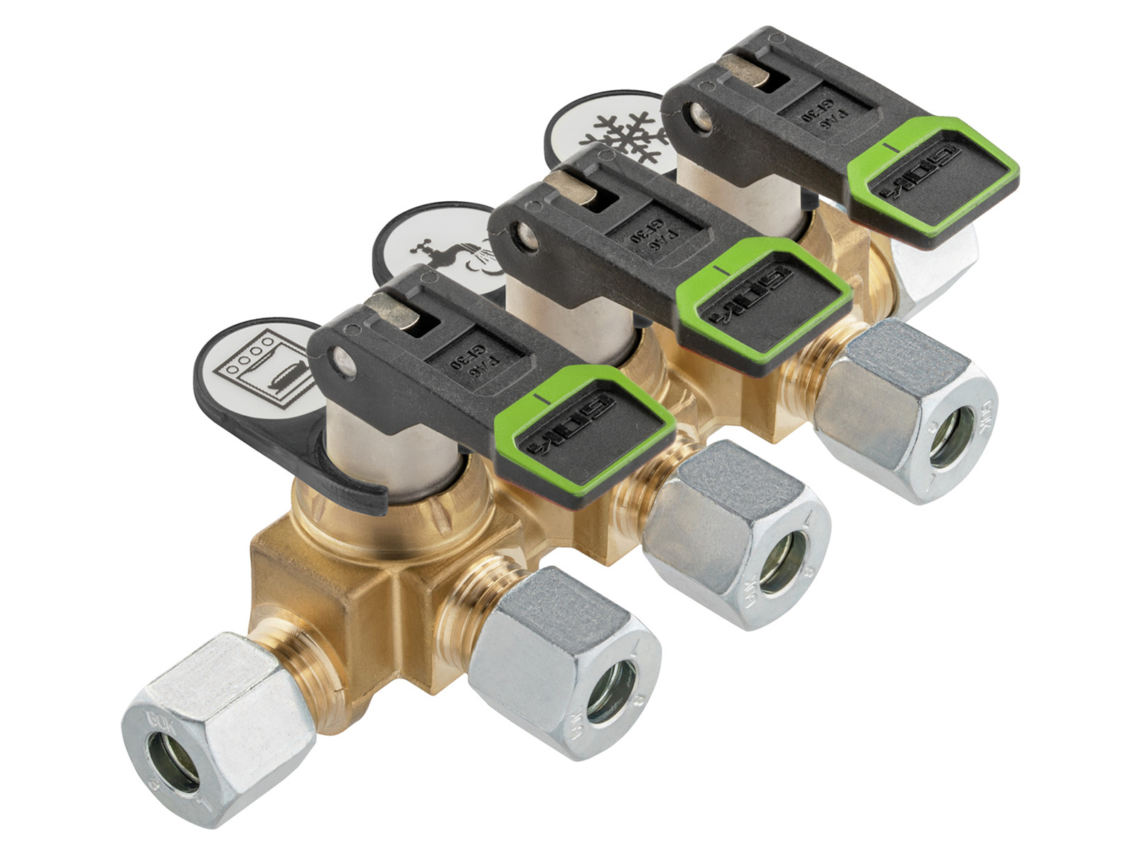 GOK SSV 8 mm compact drievoudig snelsluitkraan