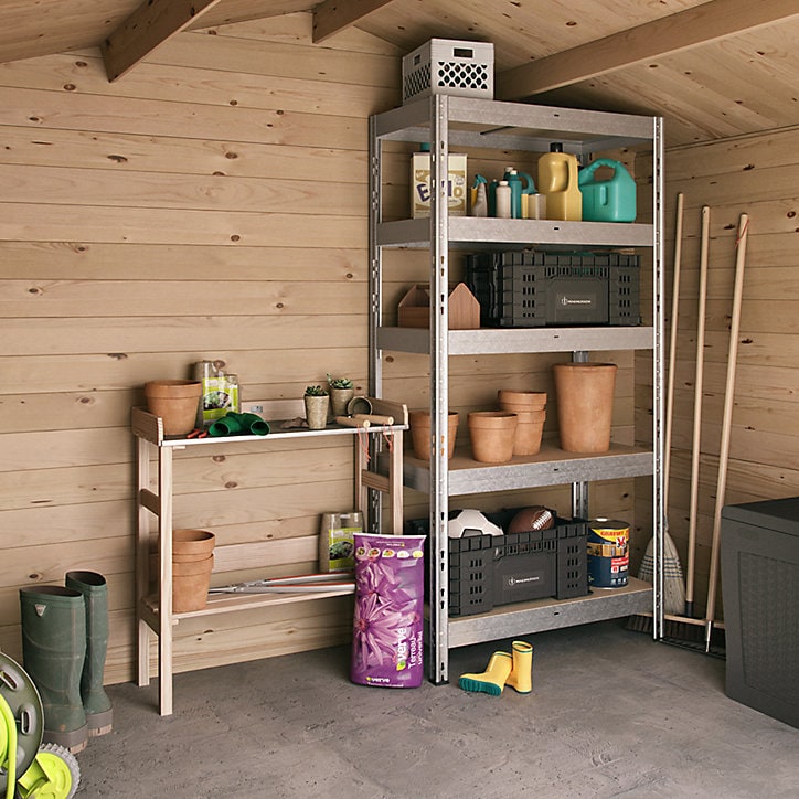 Table de rempotage en bois avec plateau en zinc