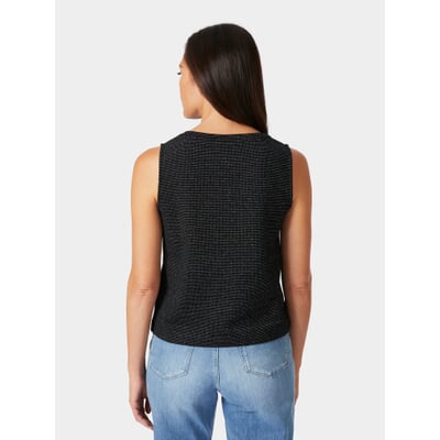 Damen-Glitzertop, Schwarz
