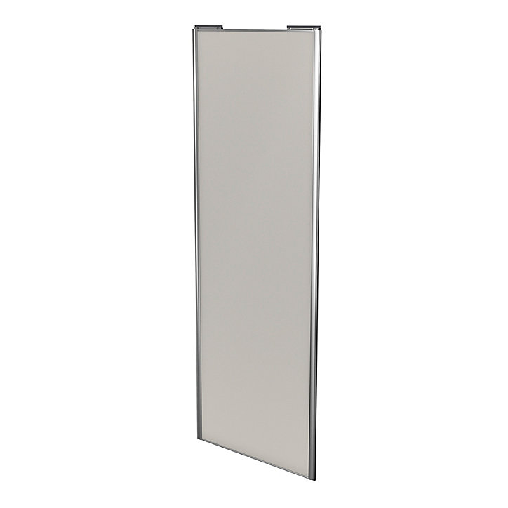 Porte de placard coulissante gris clair mat profil gris GoodHome Arius H. 248,5 x L. 92.2 cm + amortisseurs