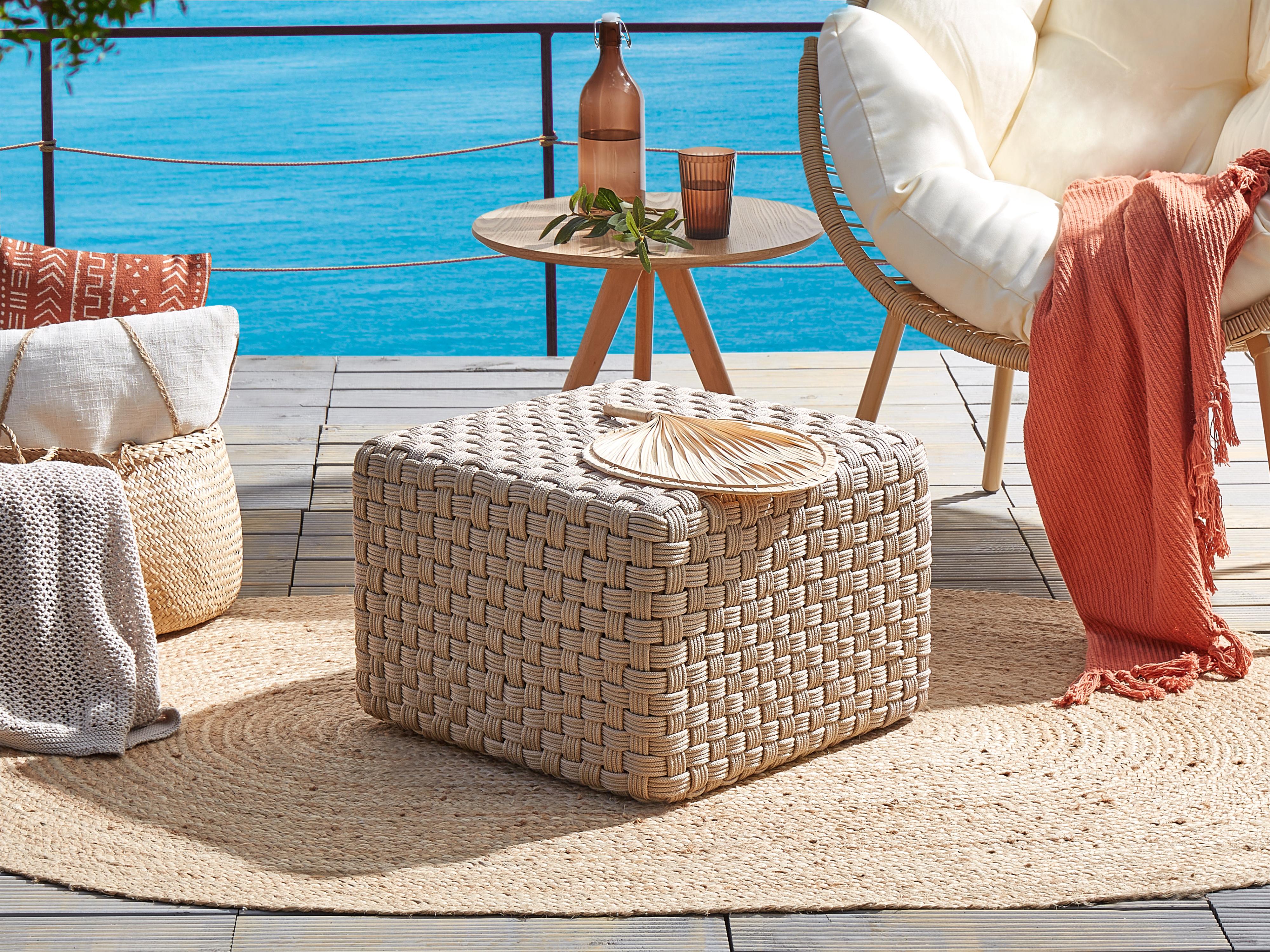 Poef NALLI Synthetisch materiaal Taupe