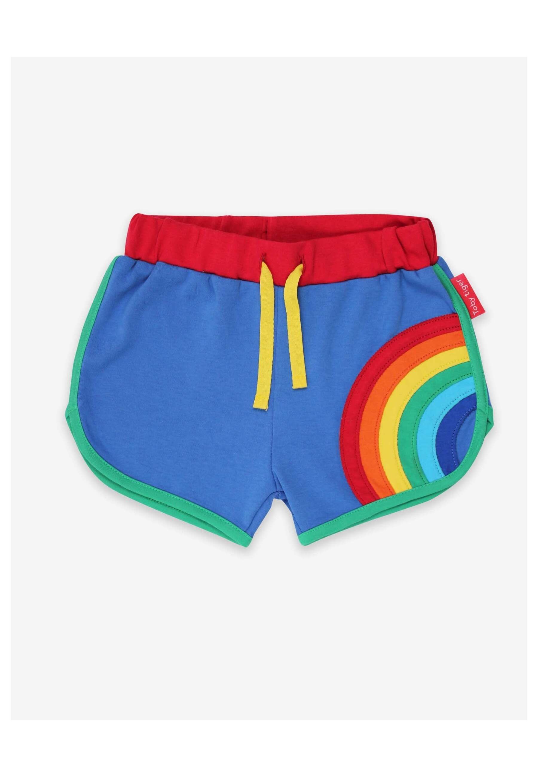 Toby Tiger Jogging Shorts mit Regenbogen Applikation