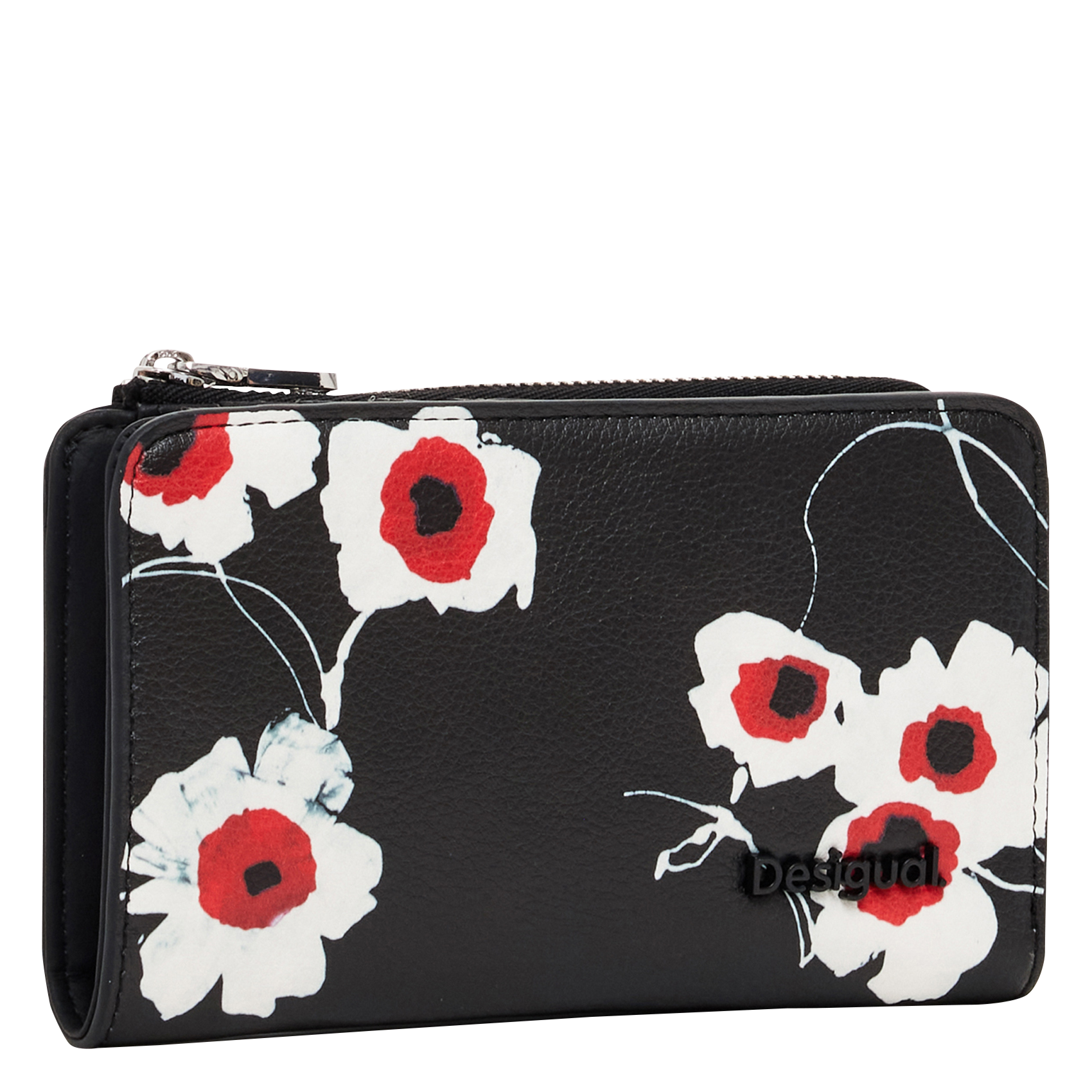 Portefeuille motif floral | Noir
