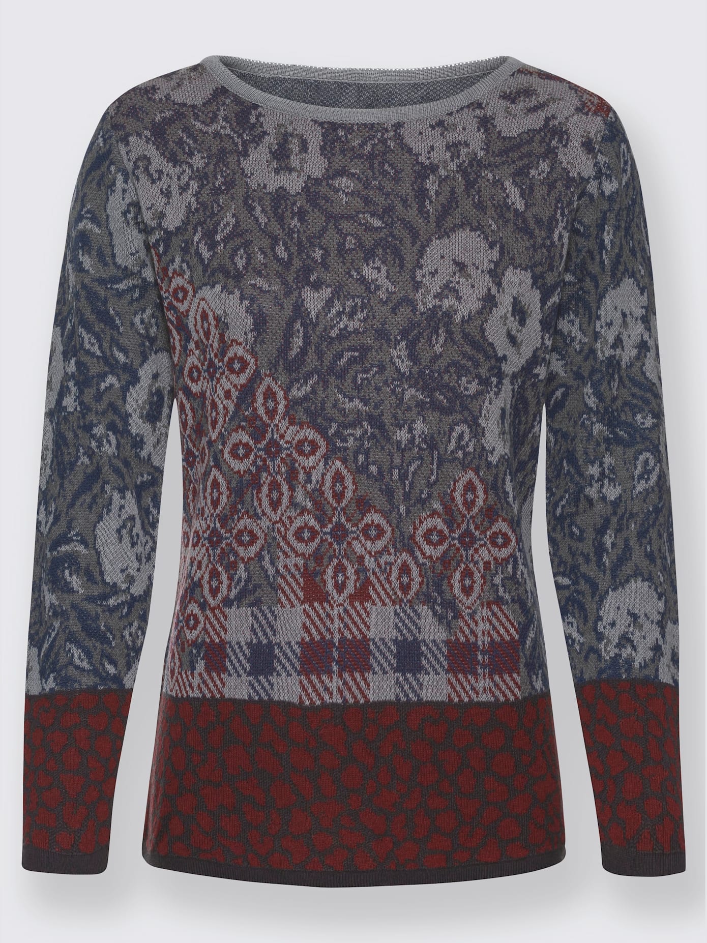 Pull jacquard 50% coton