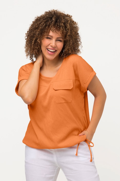 T-Shirt, Saumband, Oversized, Rundhals, Halbarm