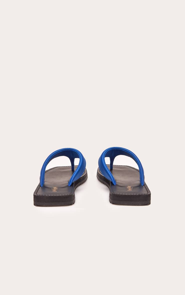 Bleu Cobalt Sandales Tongs À Entredoigt Matelassé En Néoprène