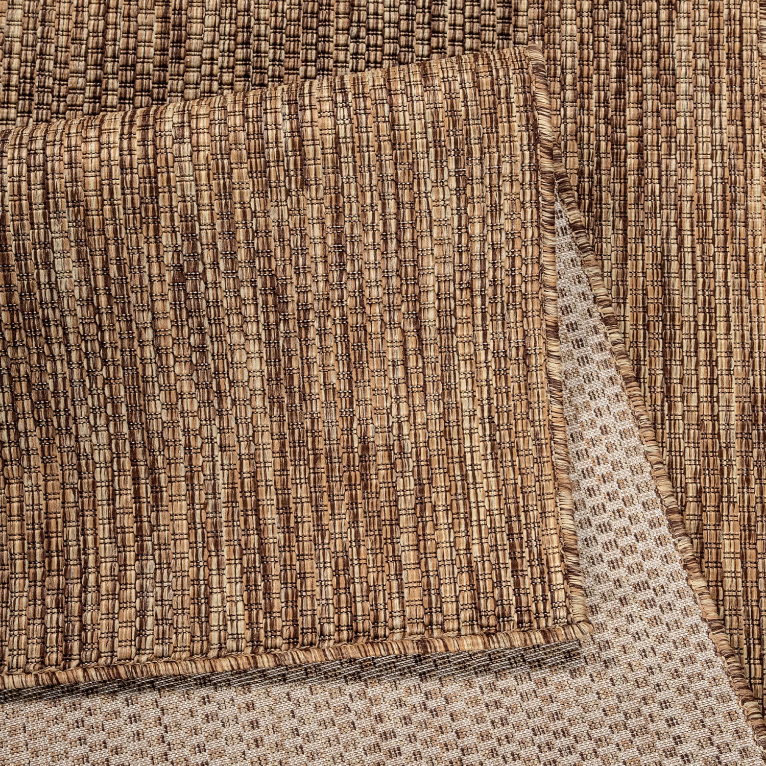 Bruno Banani Teppich »Venezia« rund 4 mm Höhe Flachgewebe, Sisal-Optik, meliert, UV-beständig, Outdoor geeignet