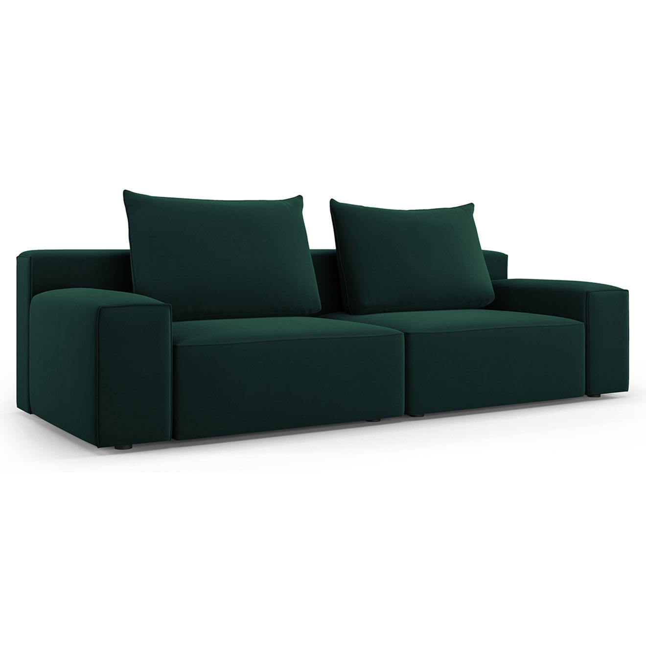 Mazzini Sofas Canapé Velours Ivy 4 Places vert foncé - 250x105x89 cm