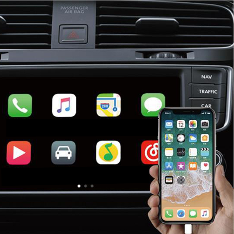 Bluetooth Android Auto KFZ Carplay USB A Adapter mit USB C Aufsatz für Android Smartphones (Google Assistant) - Schwarz