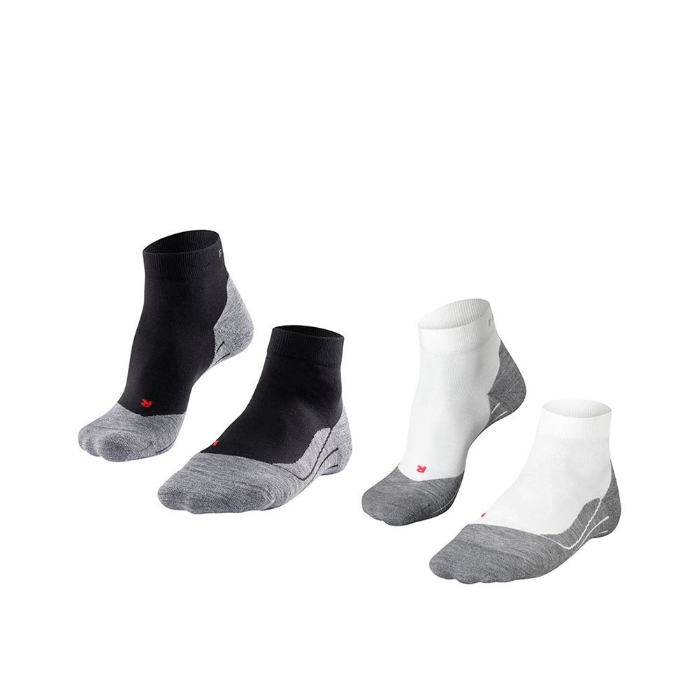 Falke RU4 Short Hardloopsokken 2-Pack Zwart/Wit Dames