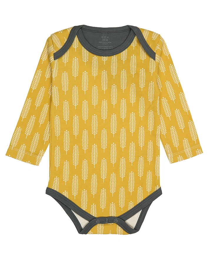 Langarm-Body HAVRE in vintage gelb