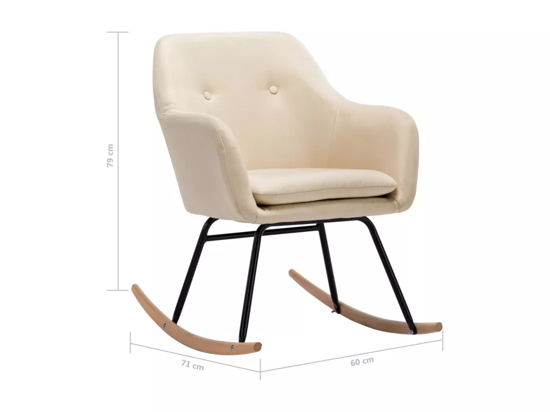 Chaise à bascule Crème Tissu