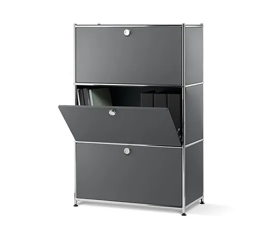 Regal Metall »CN3« mit 3 Klappenfächern, grau