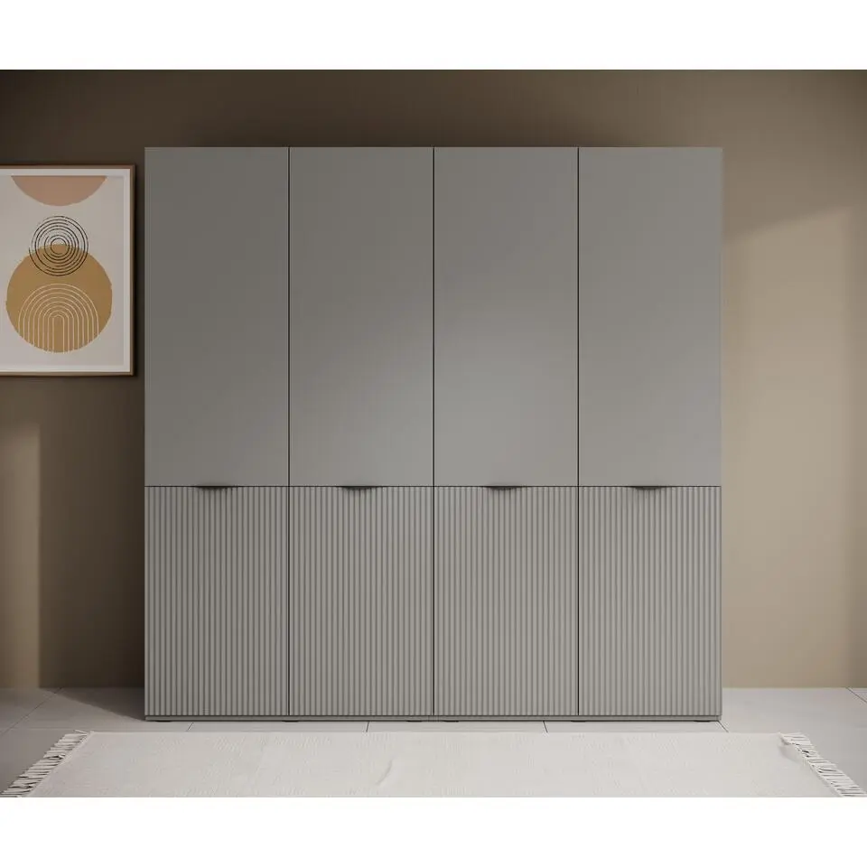 Meubella - Kledingkast Shelton - Grijs - 202 cm